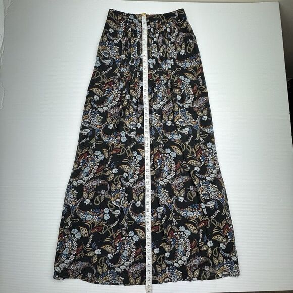 WAYF Black Pleated Floral Paisley Maxi Size XS Lined - Picture 7 of 8